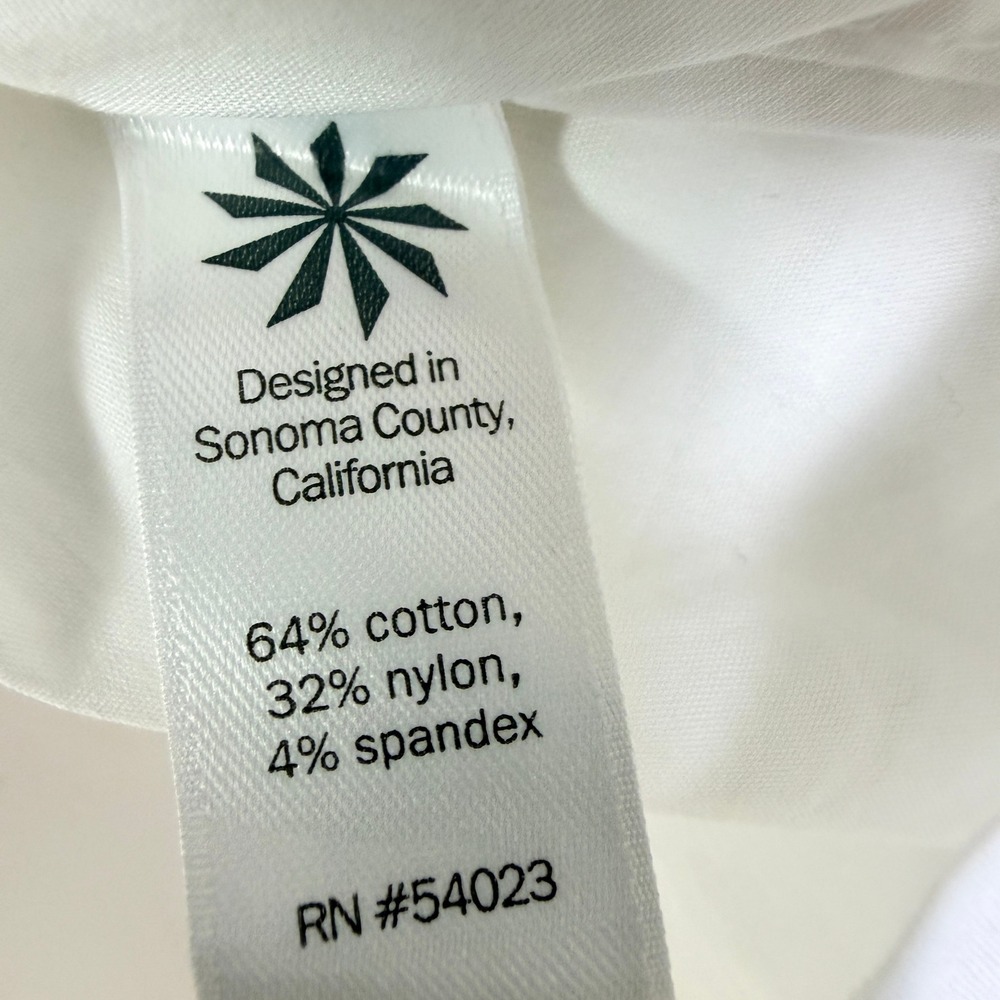 Athleta White Button Down Tunic Shirt Long Sleeve High Low Hem Womens Medium - Picture 9 of 10